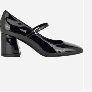 Calvin Klein Jatlee Block Heel Pump- Black Patent Leather